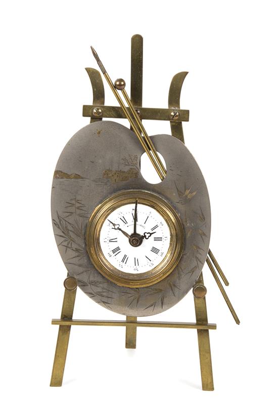 Appraisal: Sale Lot A French Brass Table Clock brevette paris late