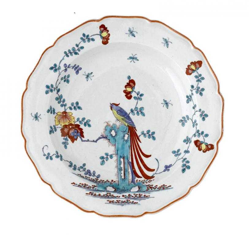 Appraisal: A WORCESTER PLATE enamelled with the Sir Joshua Reynolds pattern