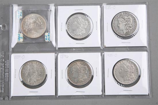 Appraisal: SIX MORGAN SILVER DOLLARS Years include -S -O -O -O