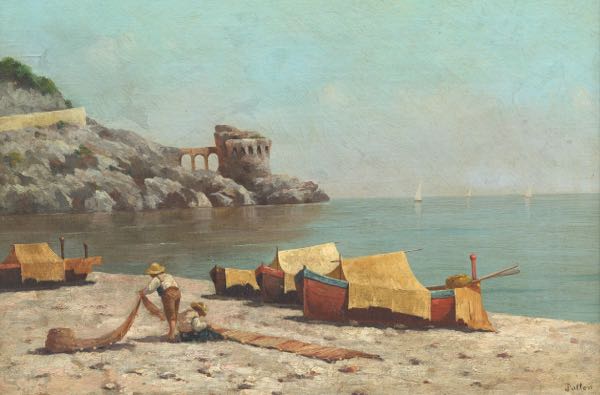 Appraisal: AMERICAN SCHOOL TH CENTURY x Untitled Italian Amalfi Coastal Scene