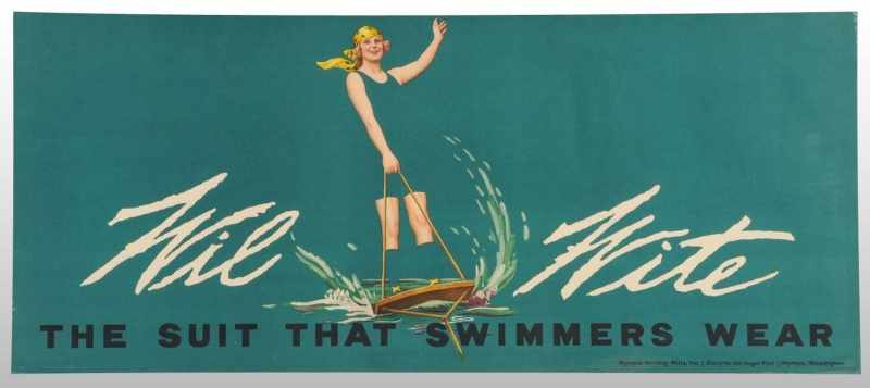 Appraisal: Small Horizontal Wil Wite Swimwear Poster Description Circa Beautiful condition