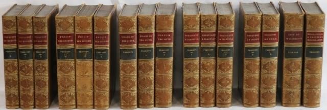 Appraisal: LEATHER BOUND VOLUMES BY WILLIAM PRESCOTT TO INCLUDE CONQUEST OF