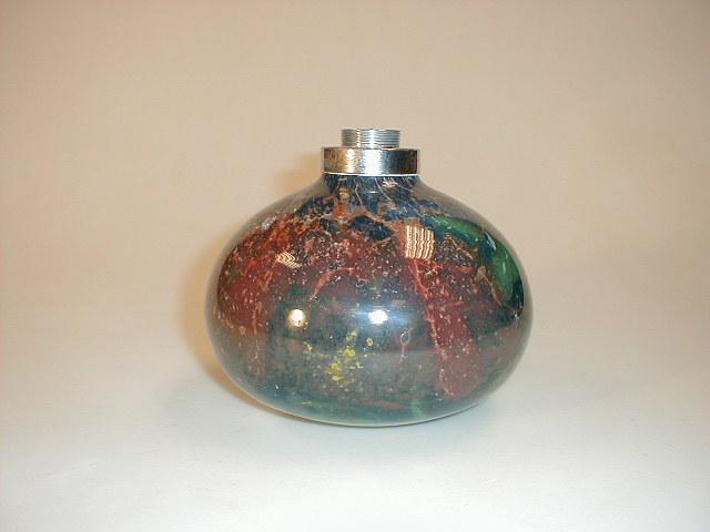 Appraisal: A WMF polychrome globular glass lamp base