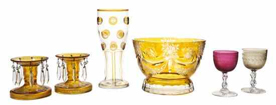 Appraisal: A Collection of Bohemian Glass Articles comprising a footed center