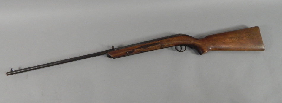 Appraisal: A BSA air rifle with mahogany stock number M cm