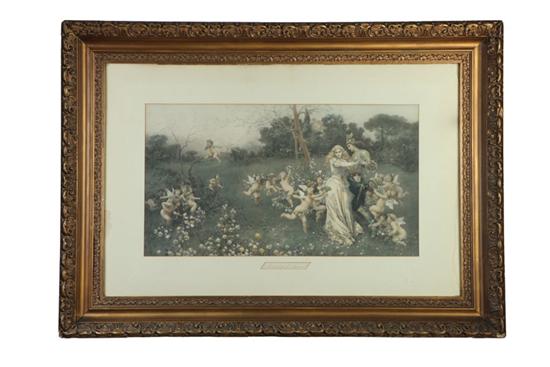 Appraisal: PRINTEMPS D'AMOUR AFTER FRANCESCO VINEA ITALY - Colored print on