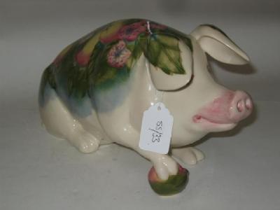 Appraisal: A MOOCROFT POTTERY PETER THE PIG FIGURE date mark for