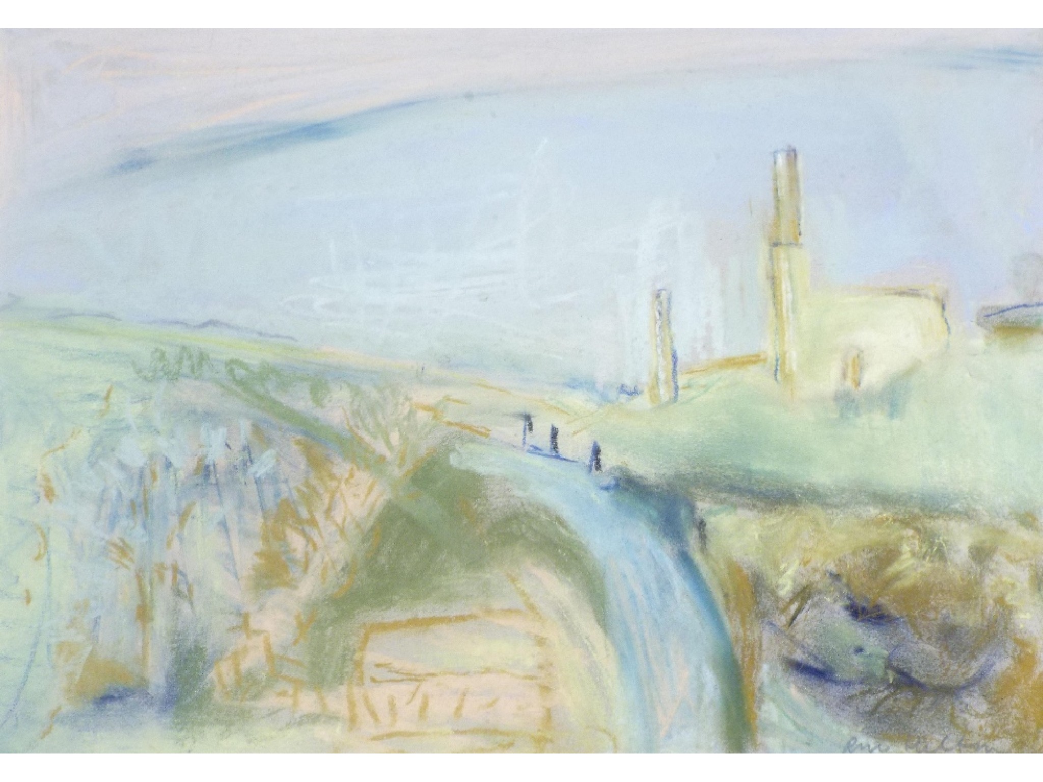 Appraisal: Rose Hilton born - 'Botallack Landscape' signed work in pastel