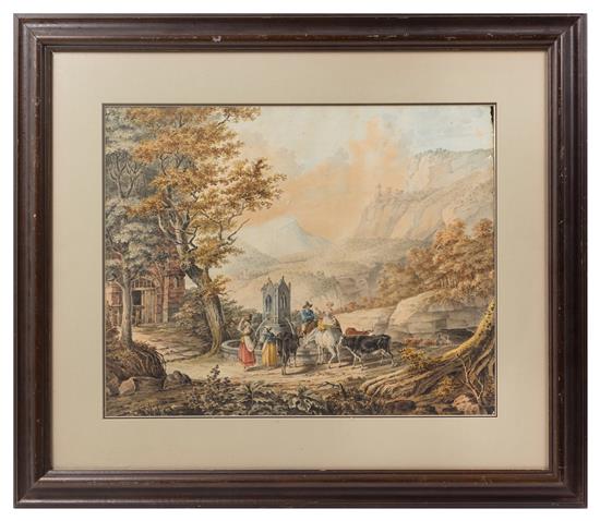 Appraisal: Sale Lot Nicholas Hooft Dutch - Figures Around a Fountain