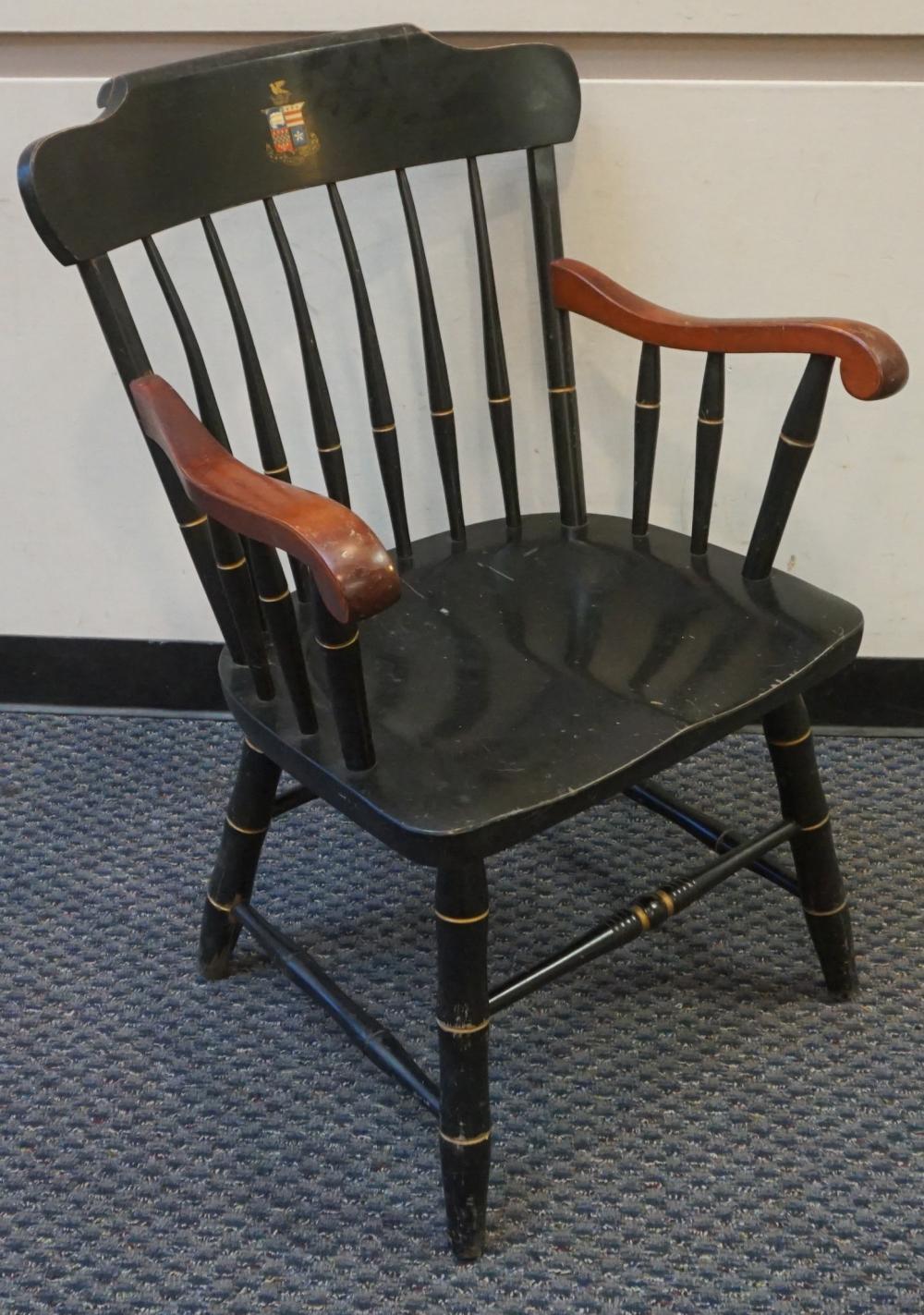 Appraisal: Washington and Lee University Ebonized Wood Armchair