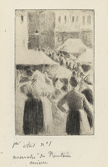 Appraisal: CAMILLE PISSARRO March de Pontoise Drypoint printed in dark brownish