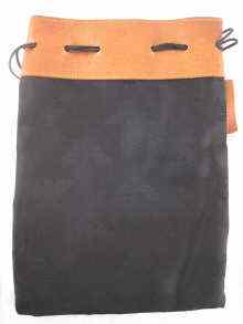 Appraisal: An Armani drawstring bag in black with tan trim x