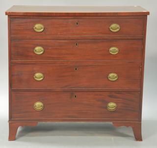 Appraisal: Federal mahogany four drawer chest on cut out bracket feet