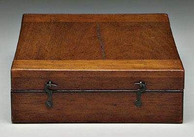 Appraisal: Table-top bagatelle game hinged mahogany folding box opening to felt