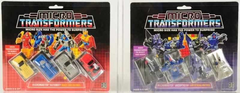 Appraisal: Transformers Micromasters AFA Jets Cars Set Hasbro Uncommon Transformers Micromasters