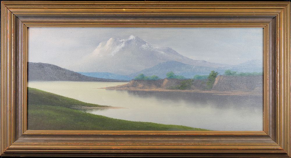 Appraisal: American School Painting of River Landscape American School Painting of