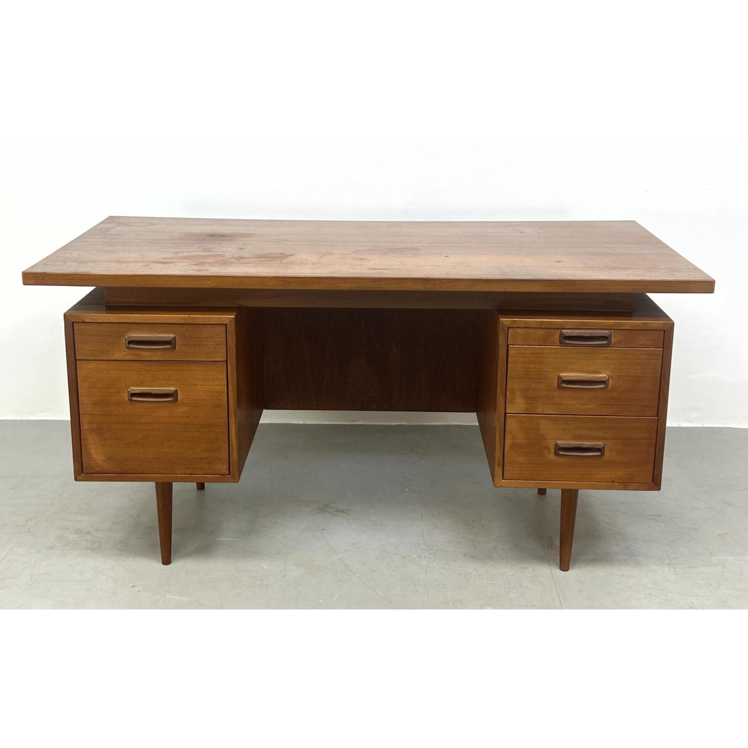 Appraisal: Danish Modern Teak Executive Desk Dimensions H inches W inches