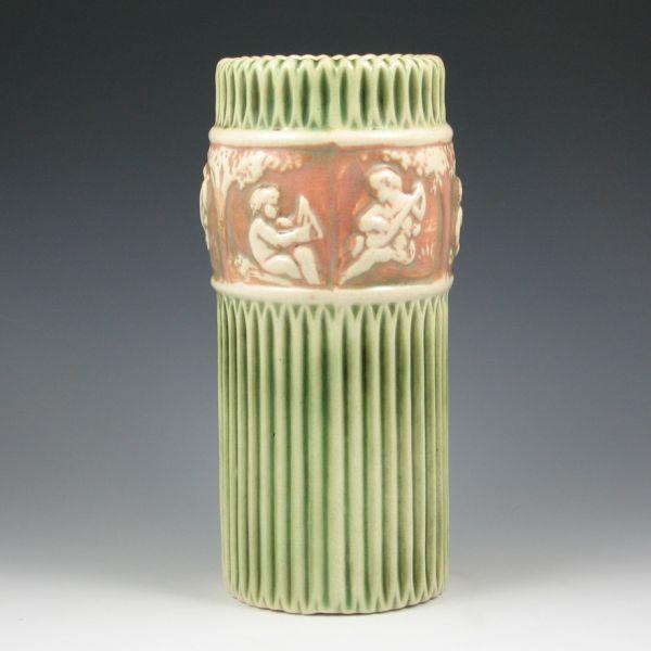 Appraisal: Roseville Donatello - cylinder vase Unmarked Excellent condition with slightly