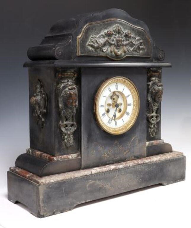 Appraisal: FRENCH NAPOLEON III PERIOD MARBLE MANTEL CLOCKFrench Napoleon III period