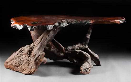 Appraisal: Modern Nakashima style natural wood table second half- th century