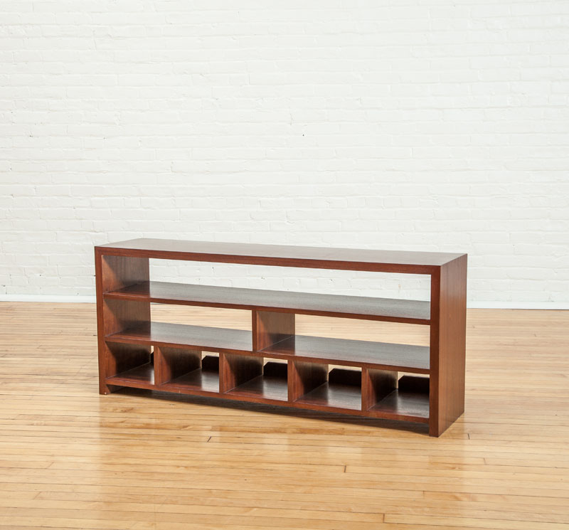 Appraisal: MAHOGANY LOW BOOKSHELF in x ft in x in The