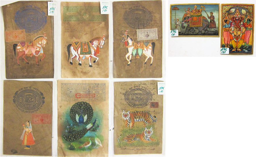 Appraisal: COLLECTION OF EIGHT ISLAMIC PAINTINGS two small oils on wood