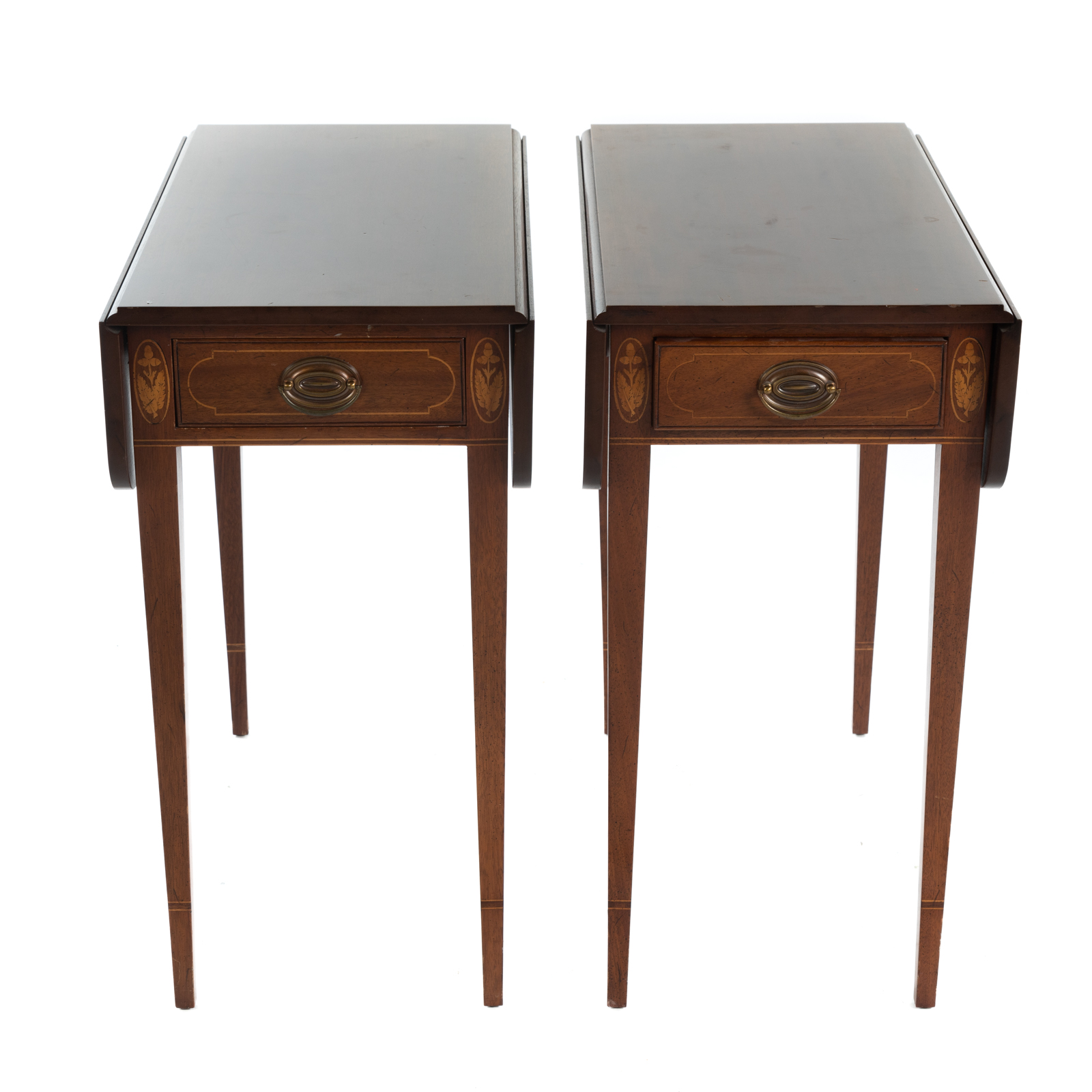 Appraisal: A PAIR OF BIGGS FEDERAL STYLE INLAID PEMBROKE TABLES th