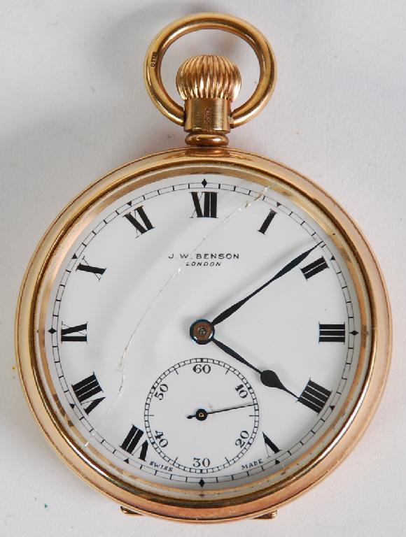 Appraisal: J W BENSON ct GOLD POCKET WATCH with keyless movement