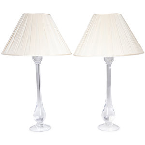 Appraisal: A Pair of Simon Pearce Blown Glass Lamps th Century