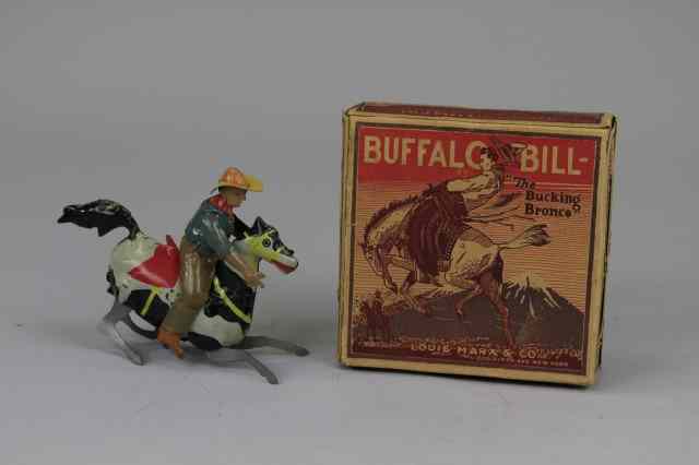 Appraisal: BUFFALO BILL ''THE BUCKING BRONCO'' Marx lithographed tin wind up