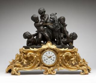 Appraisal: A Deniere and Cailleaux bronze mantle clock Third quarter th