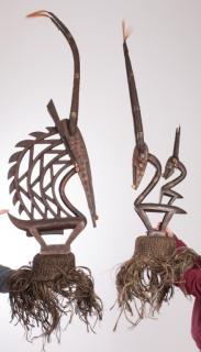 Appraisal: Chiwara Headdress from Bamana Tribe Pair Pair of headdresses from