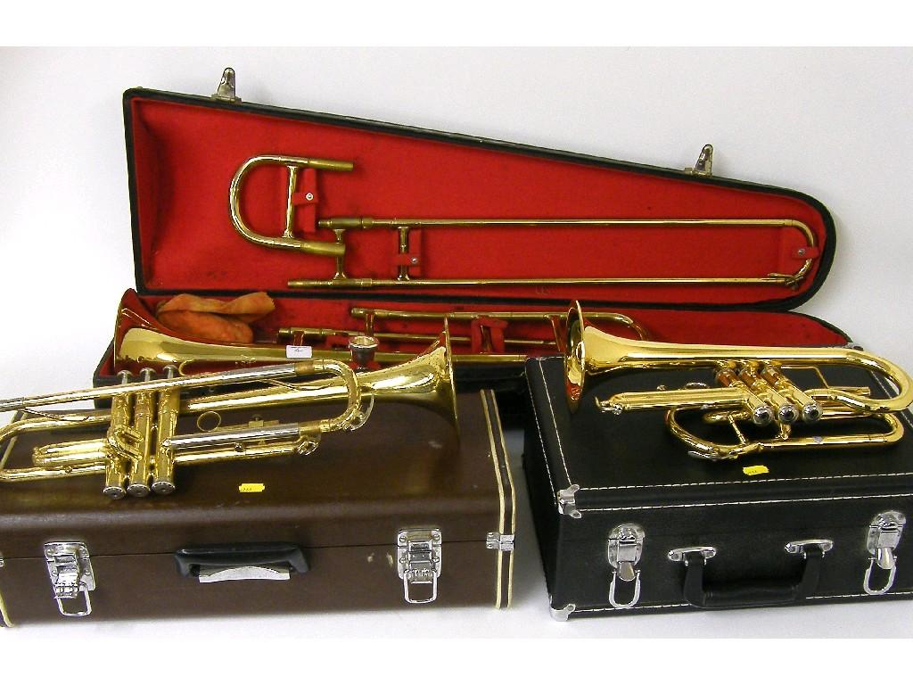 Appraisal: Yamaha YTR gold lacquered trumpet no case together with a