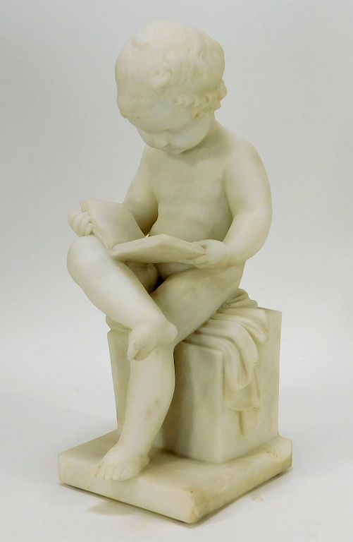 Appraisal: Aft Antonio Canova Seated Child Marble Sculpture Italy Late th-Early