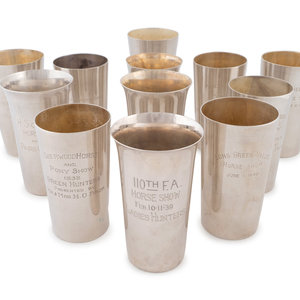 Appraisal: A Collection of Twelve American Silver Mint Julep Trophy Cups