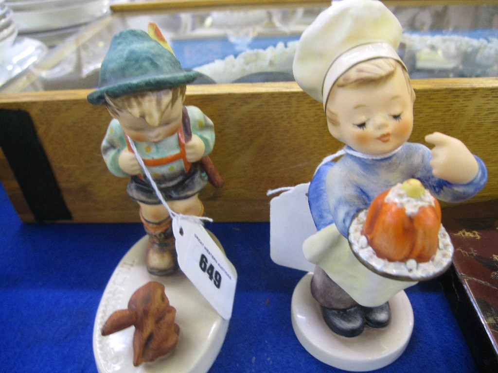 Appraisal: Two Hummel figures to include Sensitive Hunter and Baker