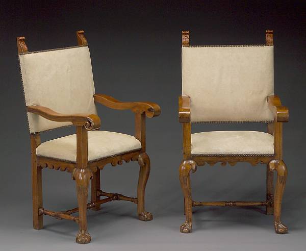 Appraisal: A good pair of Mexican Rococo walnut and fruitwood frailero