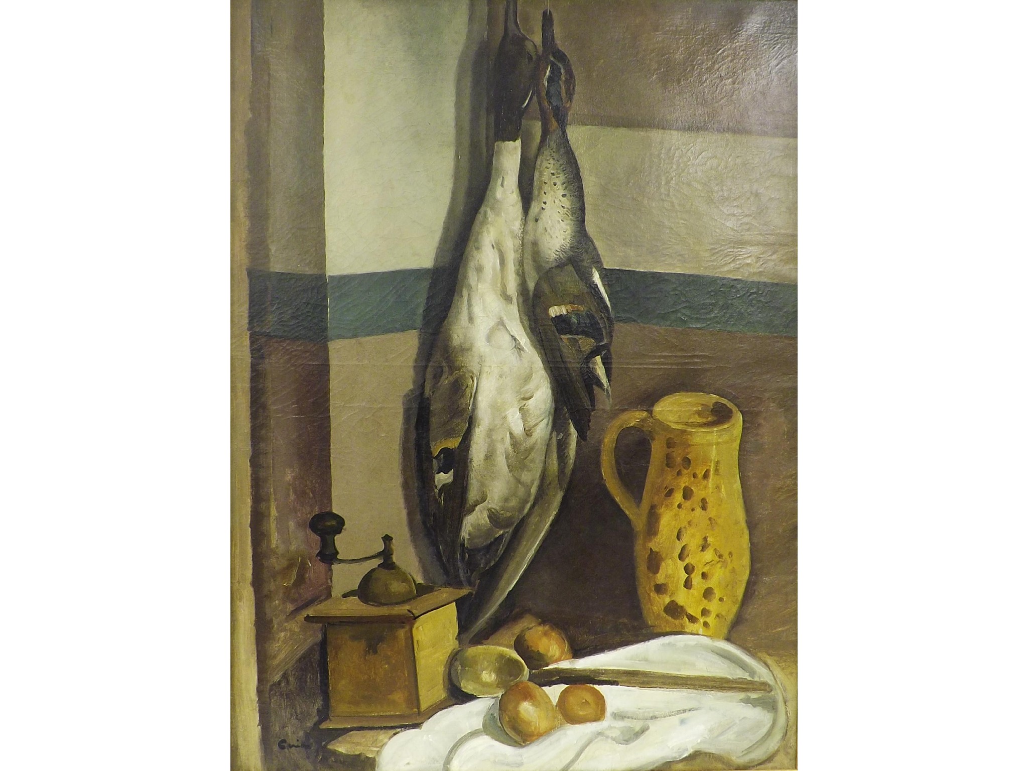 Appraisal: By Edmond Ceria - French - still life with hanging