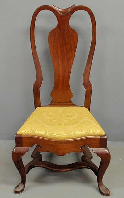 Appraisal: Centennial Queen Anne style mahogany side chair h x w