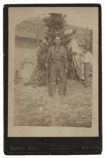 Appraisal: Cabinet Card Photo of Frontiersman in Native American Clothing York