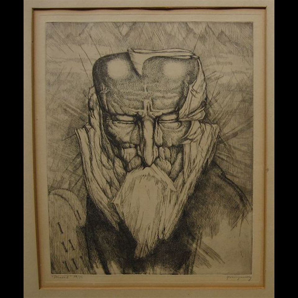 Appraisal: MOSES NICHOLAS HORNYANSKY - CANADIAN ETCHING UNFRAMED Height - cm