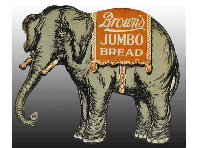 Appraisal: Jumbo Bread Die-Cut Elephant Sign Description Tin A few edge