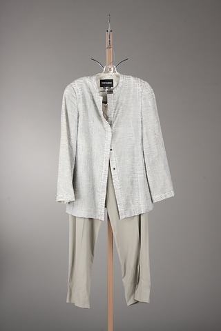 Appraisal: Giorgio Armani gray polyester nylon jacket and wood silk slacks