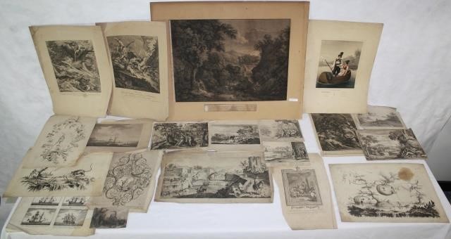 Appraisal: LOT OF EUROPEAN PRINTS AND ETCHINGS SPANNINGFROM THE TH CENTURY