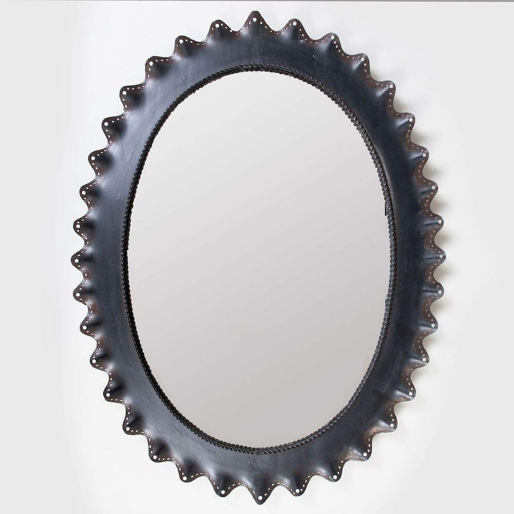 Appraisal: Black T le Oval Mirror x in Property from the