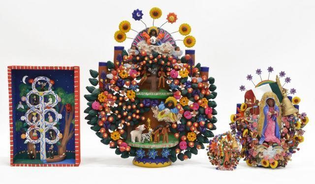 Appraisal: lot of Mexican Folk Art ceramic Tree of Life sculptures