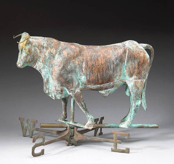 Appraisal: An American copper 'bull' weathervane first half th century The