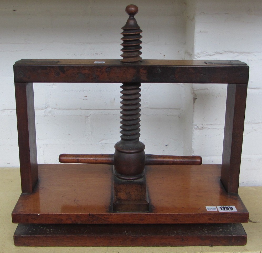 Appraisal: A mahogany book press late th century cm wide