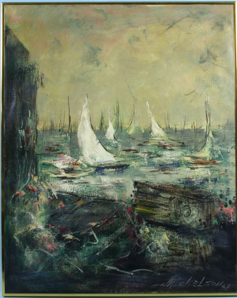 Appraisal: Sailboats o c x x framed signed 'Mickelson ' Good