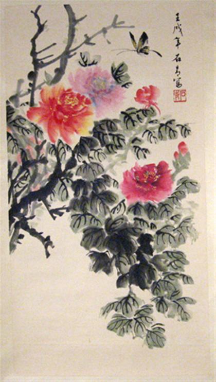 Appraisal: Two Chinese scrolls th century Ink and color on paper